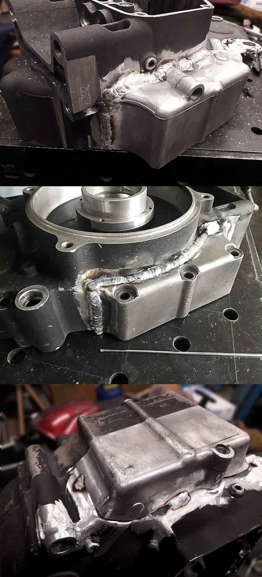 Jakmal Spawanie aluminiowego karteru silnika Harleya Davidsona